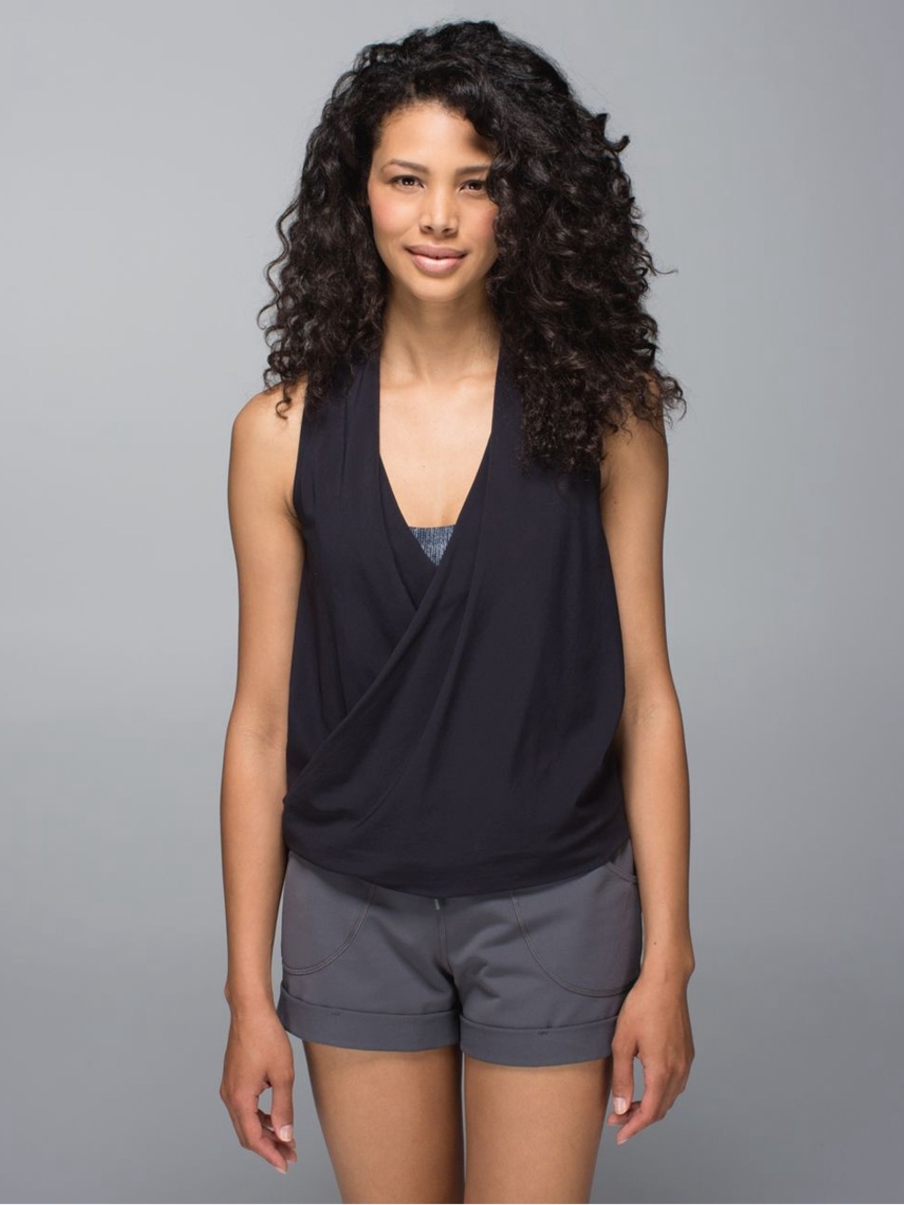 lululemon athletica Black Draped Tank Top size 8